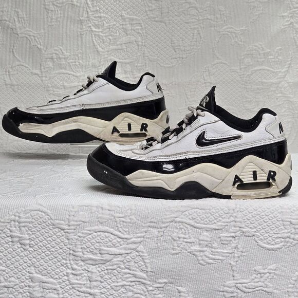 Vintage 90s Nike Air Black White Sneakers Size 7 Just Do It Swoosh Collectable - Picture 3 of 11